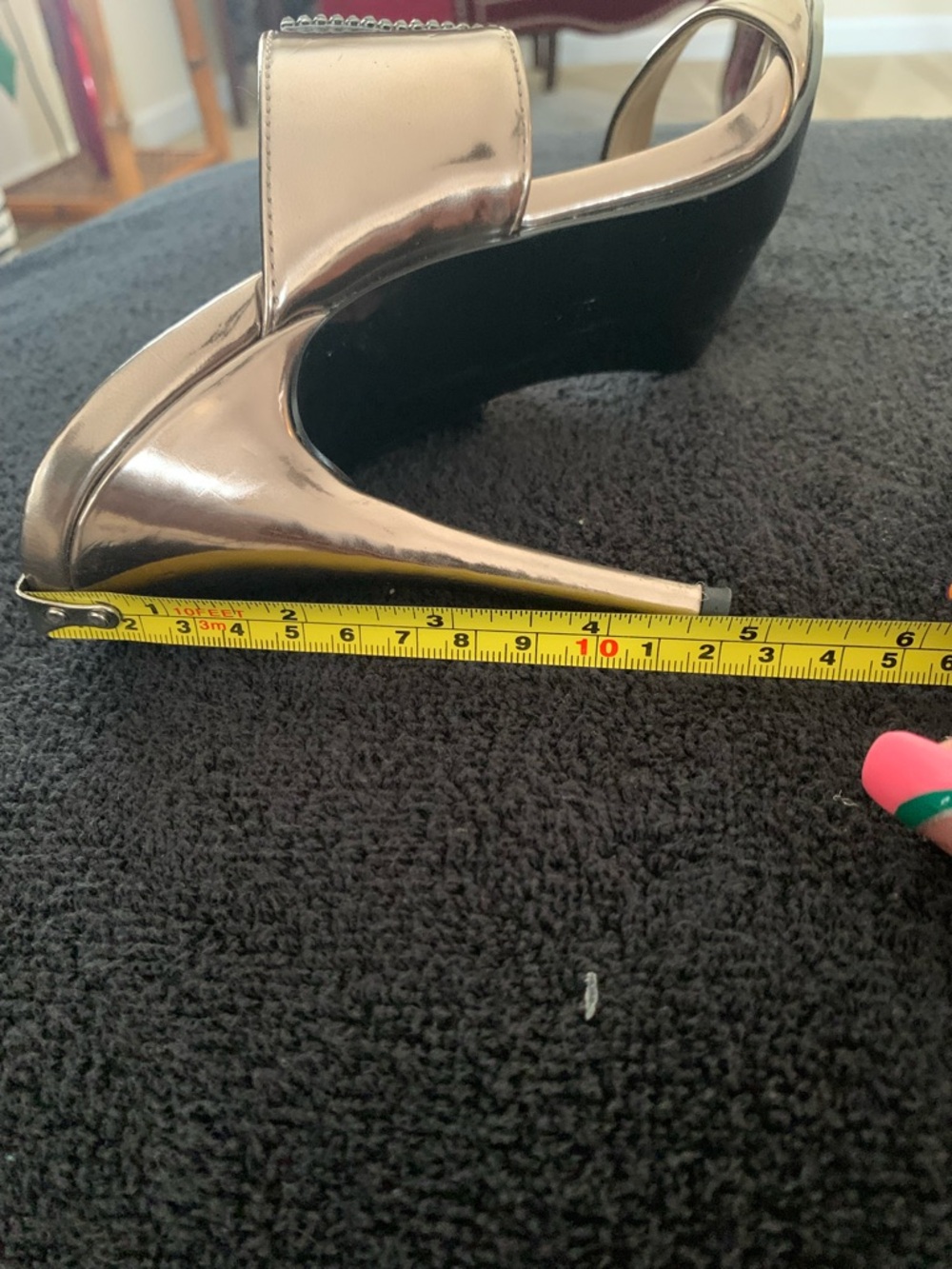 Caparros Silver Bow-Embellished Mule Sandals - Picture 9 of 9